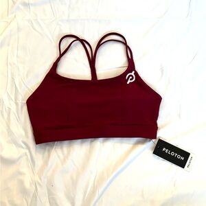 Peloton Burgundy Double Strap Sports Bra